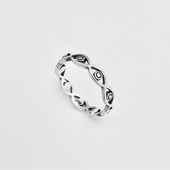 Sterling Silver Eternity All Seeing Eye Ring, Evil Eye Ring, Protection Rings - Picture 10 of 14